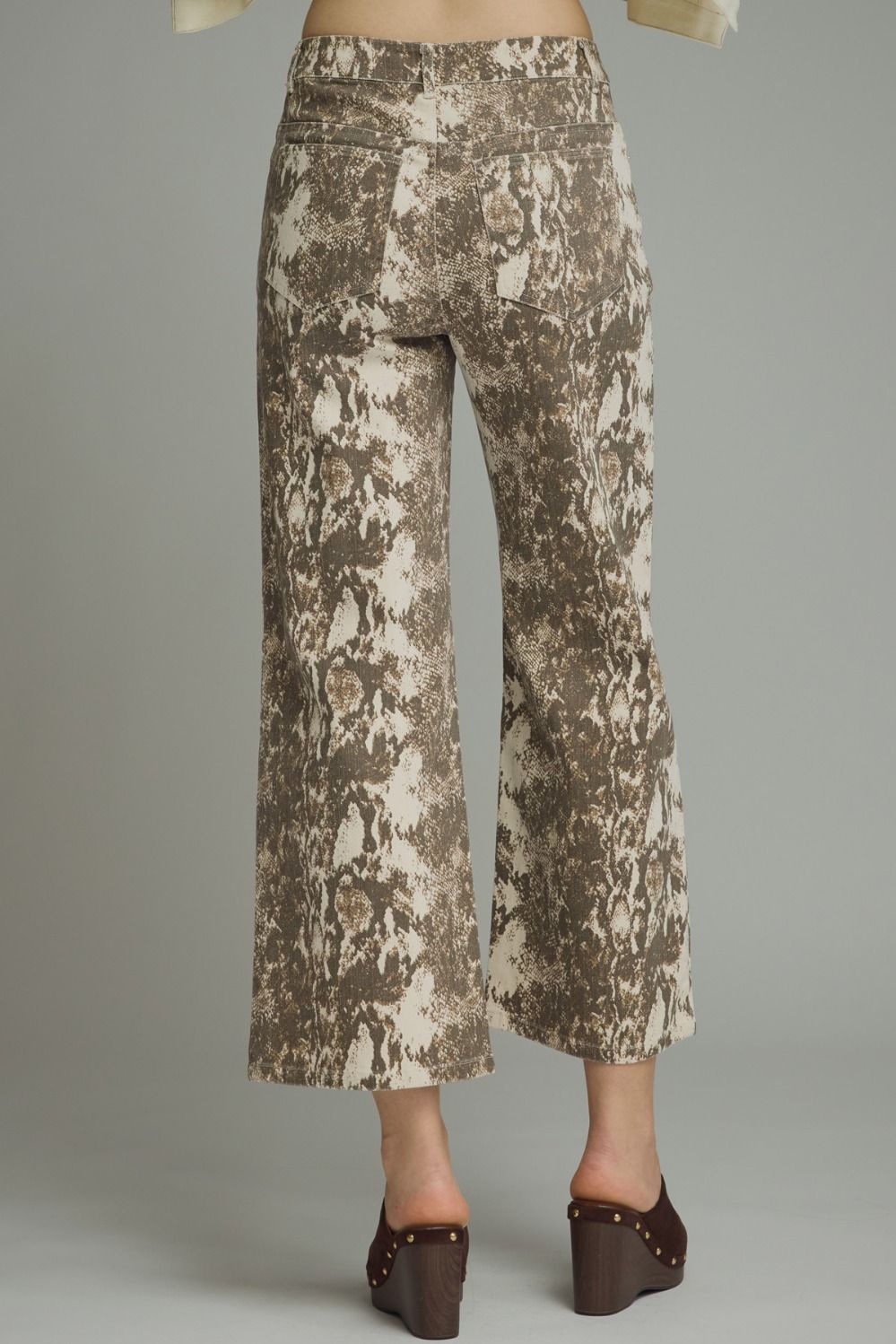 Snake Print Crop Pants