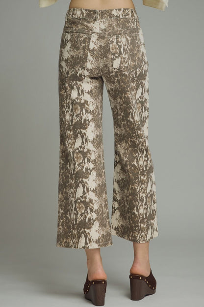 Snake Print Crop Pants