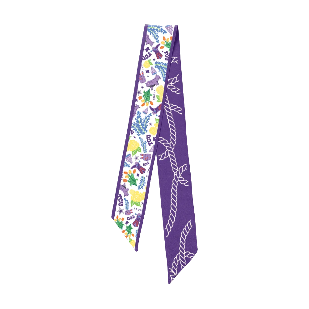 Saturday Silks TCU Horned Frogs Skinny Scarf