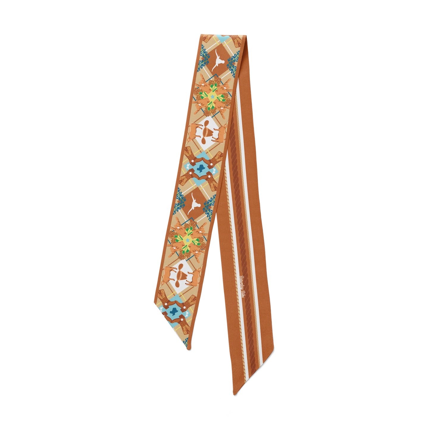 Saturday Silks Texas All-Star Skinny Scarf