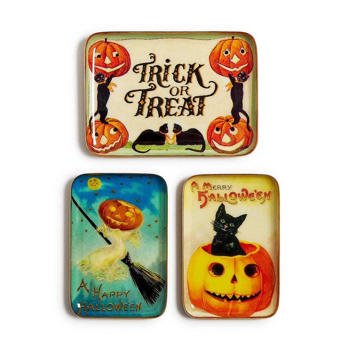 Vintage Halloween Metal Trays
