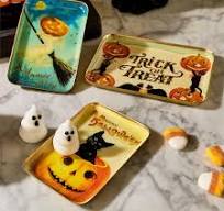 Vintage Halloween Metal Trays