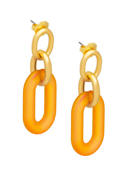 Zenzii Resin Oval Link Drop Earring