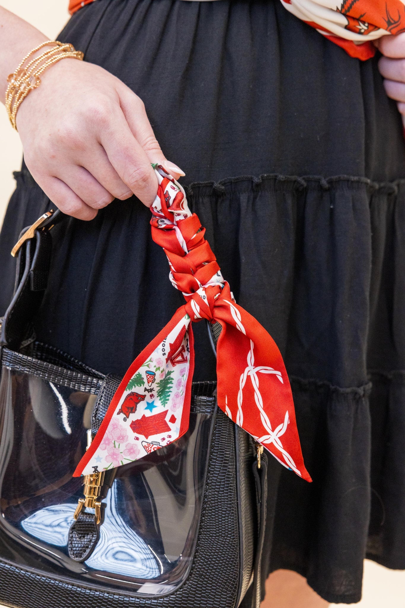 Saturday Silks Arkansas Razorbacks Skinny Scarf
