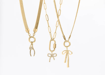 Paperclip Carabiner Charm Necklace