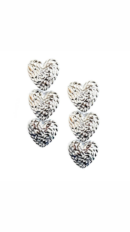 Evian Textured Heart Earrings