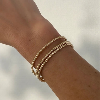 Bara Boheme 3mm Gold Filled Beaded Bracelet