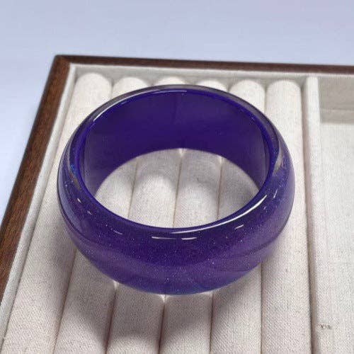 Chunky Iridescent Round Resin Stackable Bangle Bracelet MK2PPPO6W6JBR126