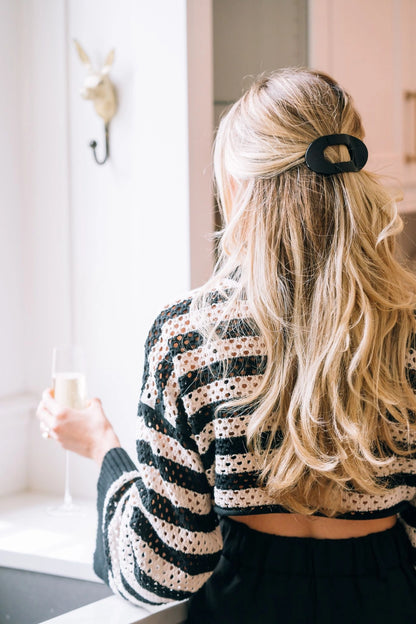 Teleties Small Round Flat- Jet Black