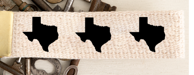 Texas State Keychain Black