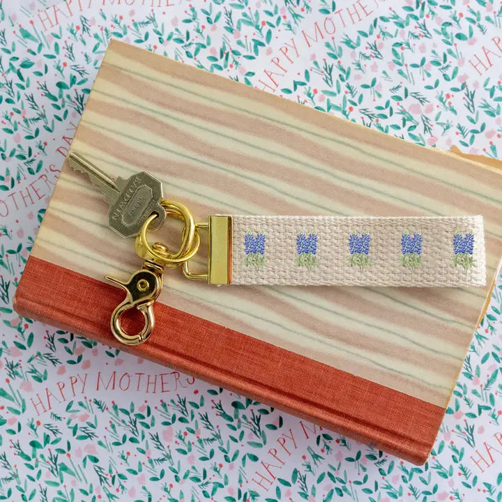 Texas Bluebonnet Canvas Keychain