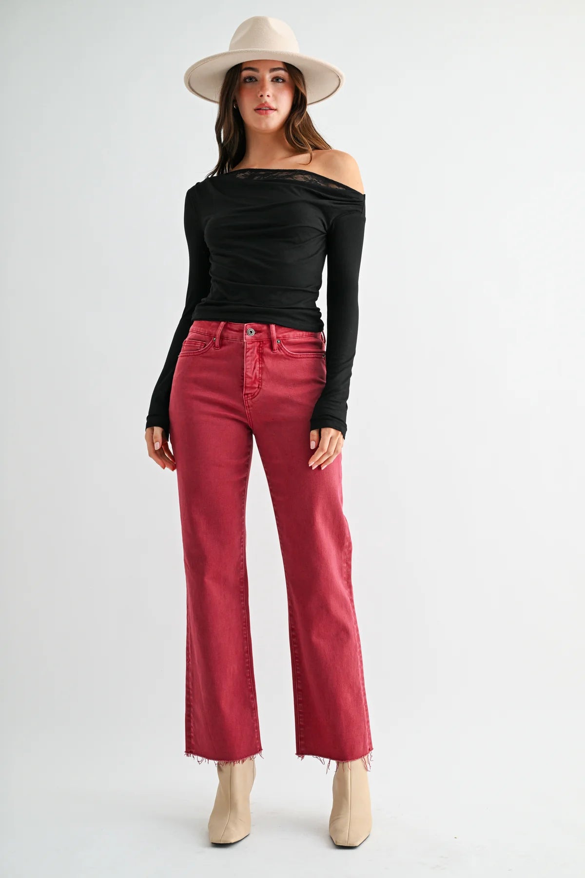 High Rise Straight Ankle Buccaneer Jeans