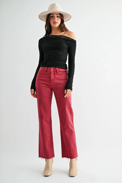 High Rise Straight Ankle Buccaneer Jeans