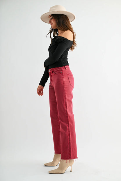 High Rise Straight Ankle Buccaneer Jeans