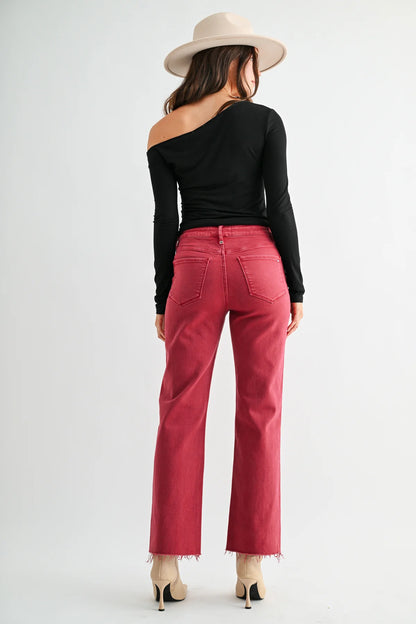 High Rise Straight Ankle Buccaneer Jeans