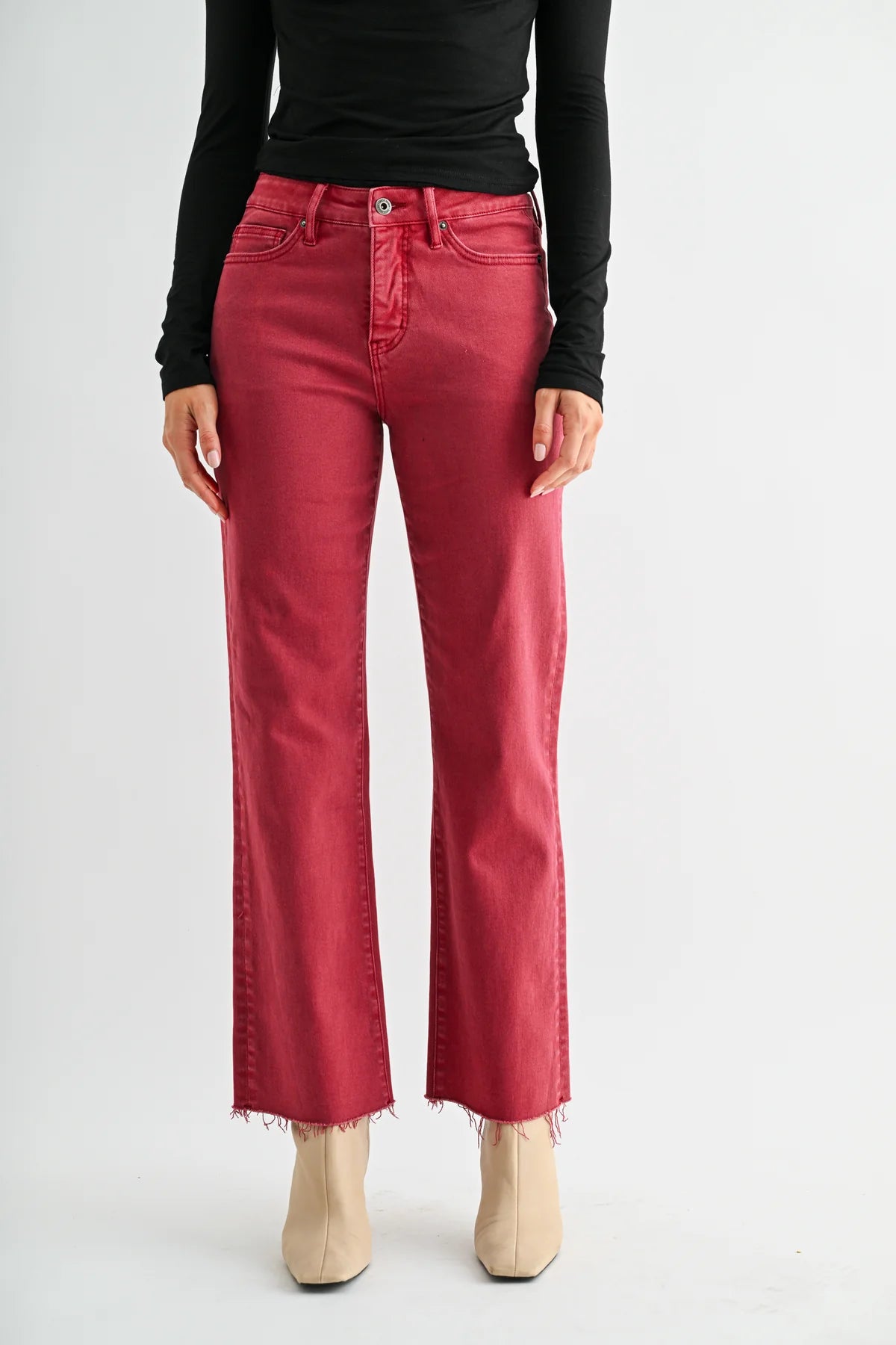 High Rise Straight Ankle Buccaneer Jeans