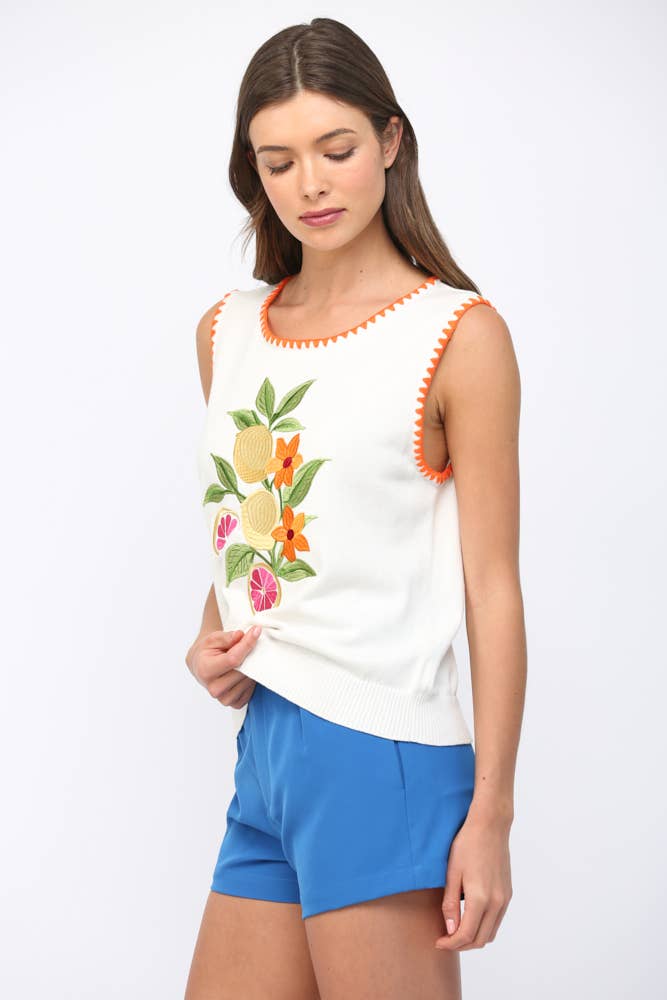 Lemon and Flowers Top