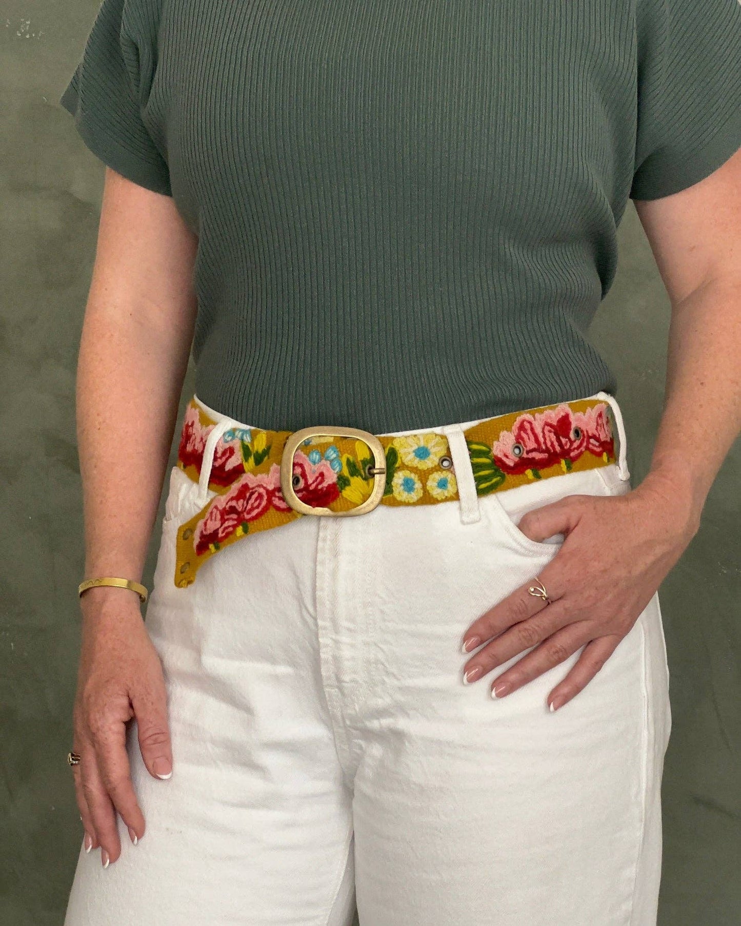 Jenny Krauss Giverny Embroidered Wool Belt