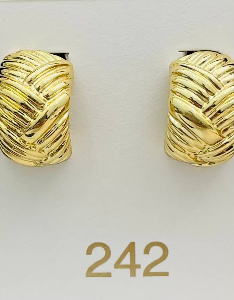 The Weave Gold Clip On Earrings