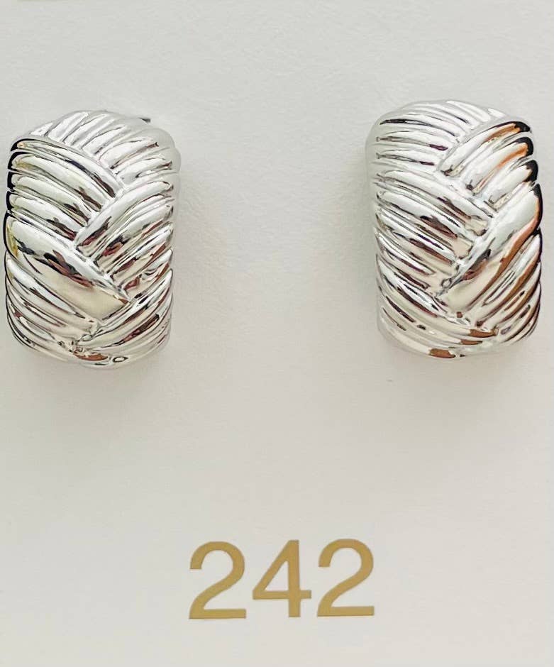 The Weave Silver Clip On Earrings