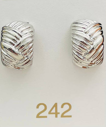 The Weave Silver Clip On Earrings