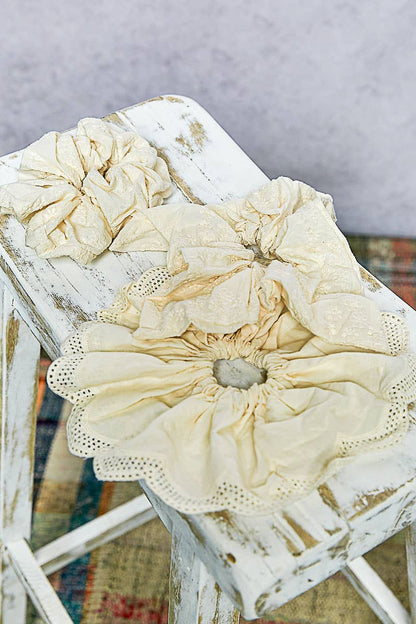 Embroidered Scrunchies Hair Ties