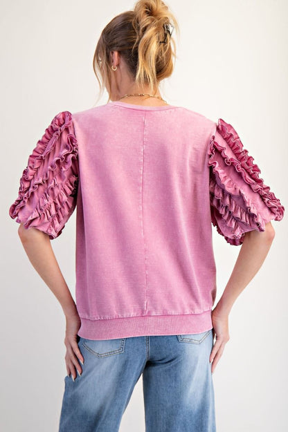 Campbell Ruffled Short Sleeve Top