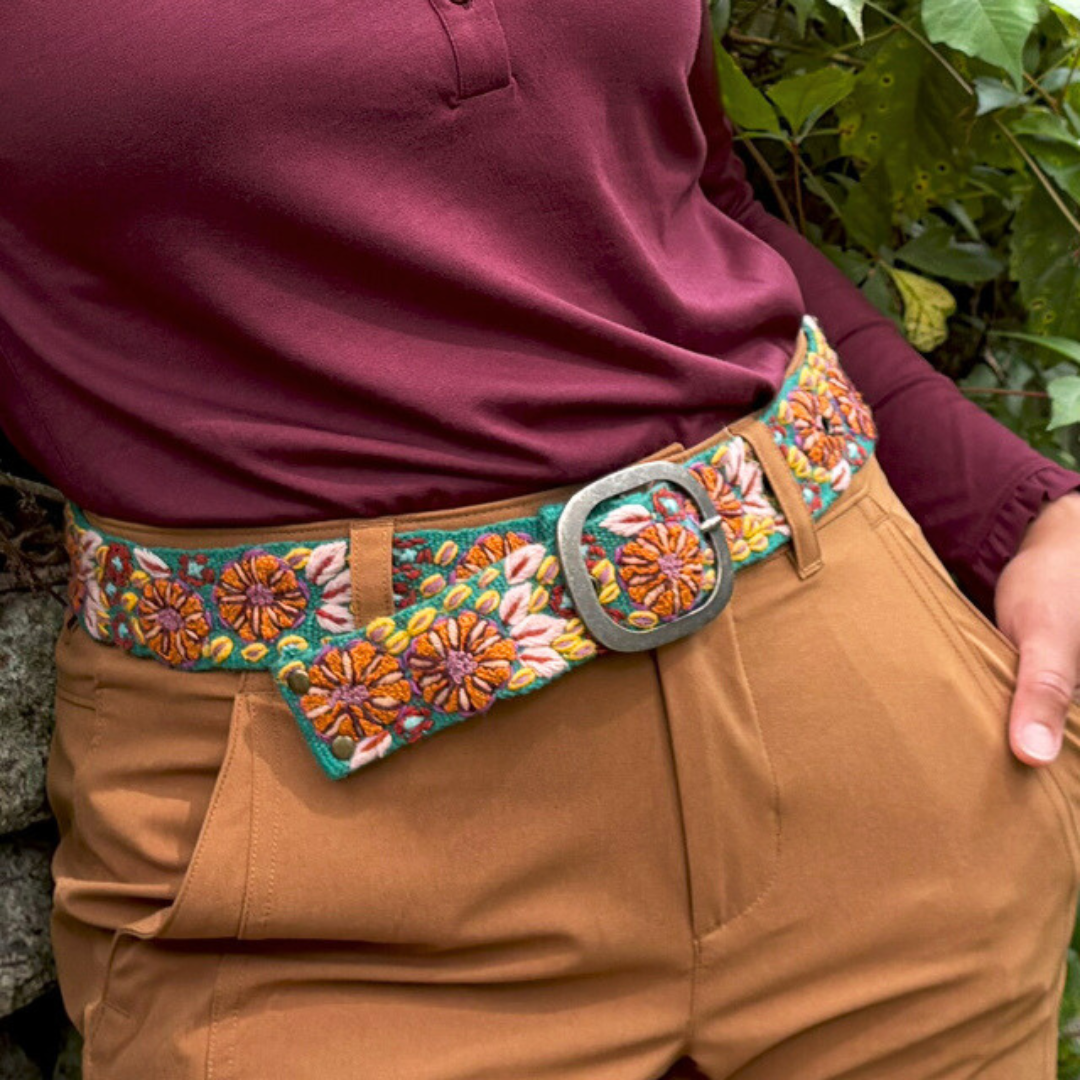 Autumn Sonata Embroidered Wool Belt