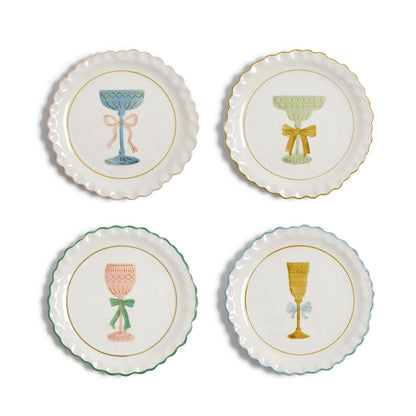 Cheers! Hand-Painted Tidbit Plates