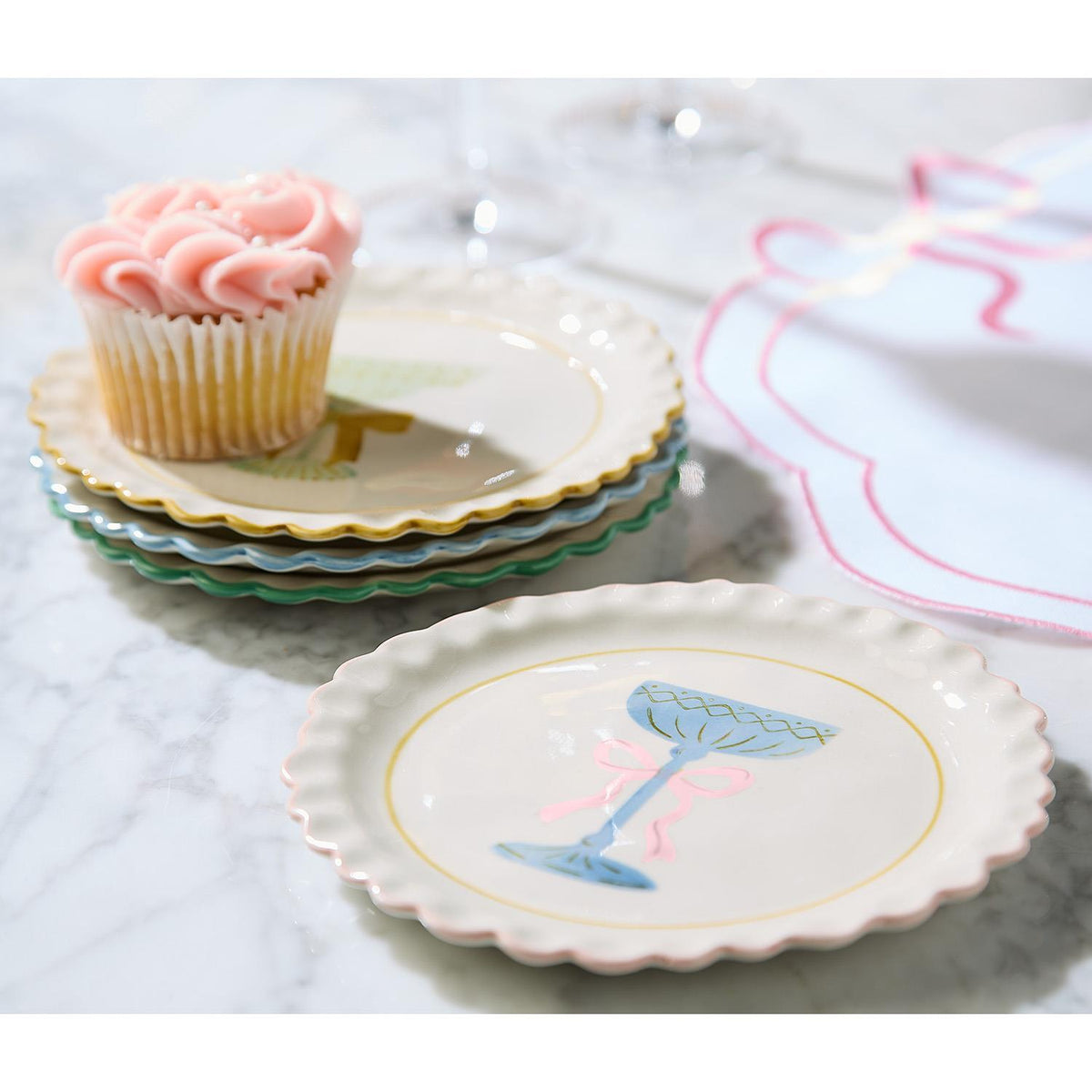 Cheers! Hand-Painted Tidbit Plates