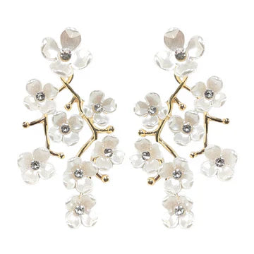 Brianna Cannon White Pearl Cherry Blossom Earrings