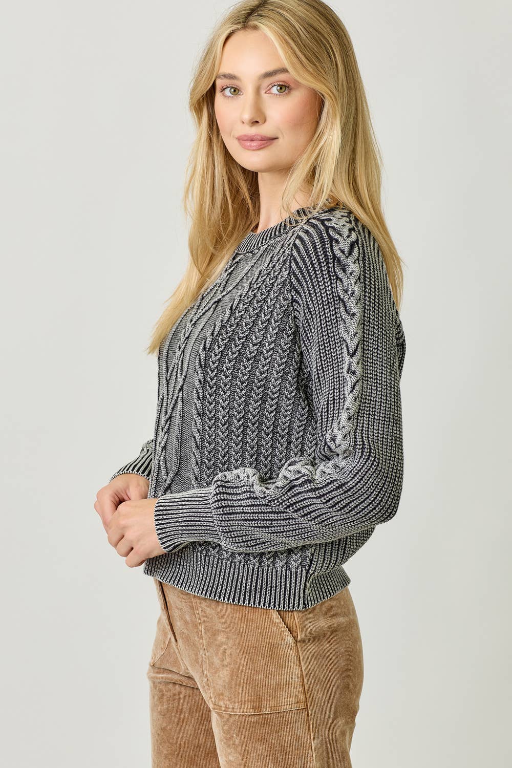 Oaklyn Washed Cable Sweater