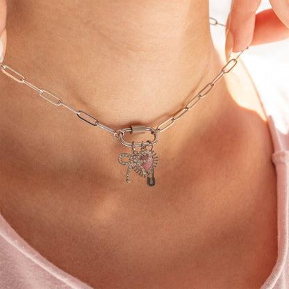 Paperclip Carabiner Charm Necklace