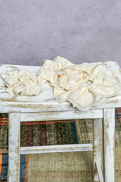 Embroidered Scrunchies Hair Ties