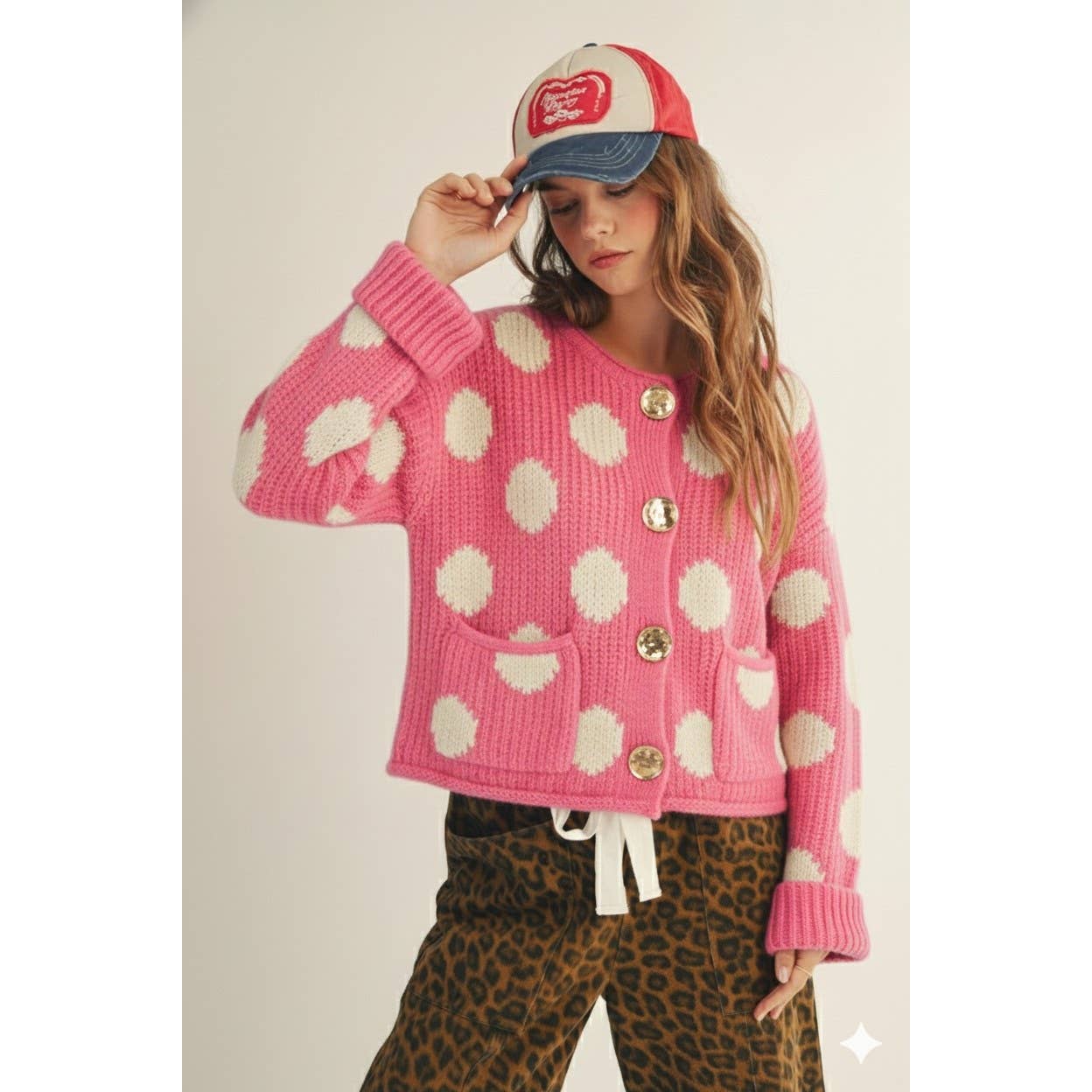 Luxe Vintage Gold Button Front Pocket Cardigan