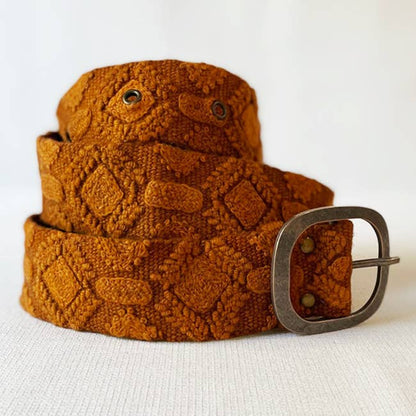 Jenny Krauss Terracotta Embroidered Wool Belt