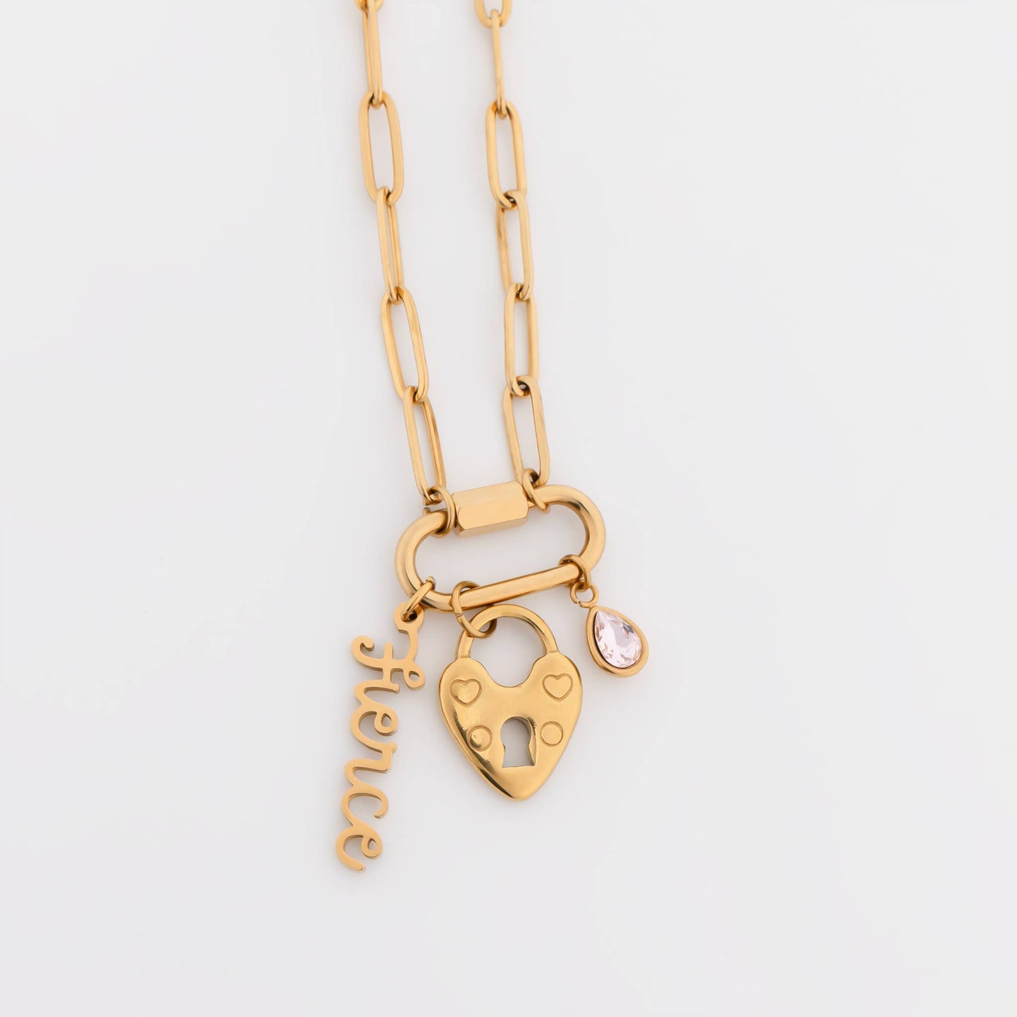 Paperclip Carabiner Charm Necklace