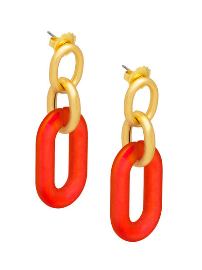 Zenzii Resin Oval Link Drop Earring