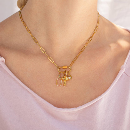 Paperclip Carabiner Charm Necklace