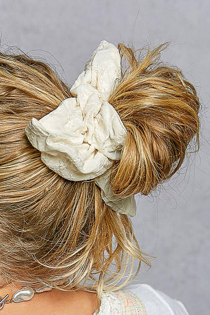 Embroidered Scrunchies Hair Ties