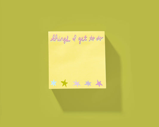 Taylor Elliott Sticky Notes Pad - "Things I Get to Do"