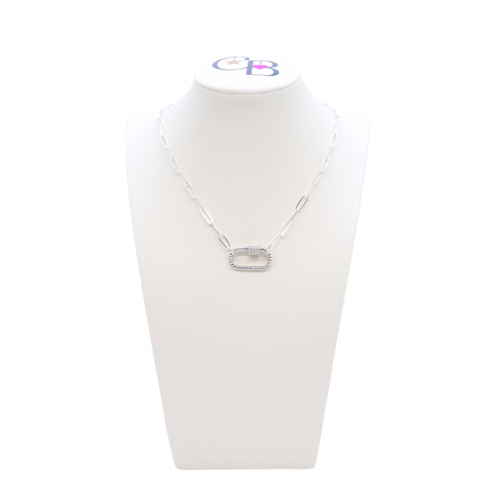 Silver Ashley Necklace with Bella Carabiner