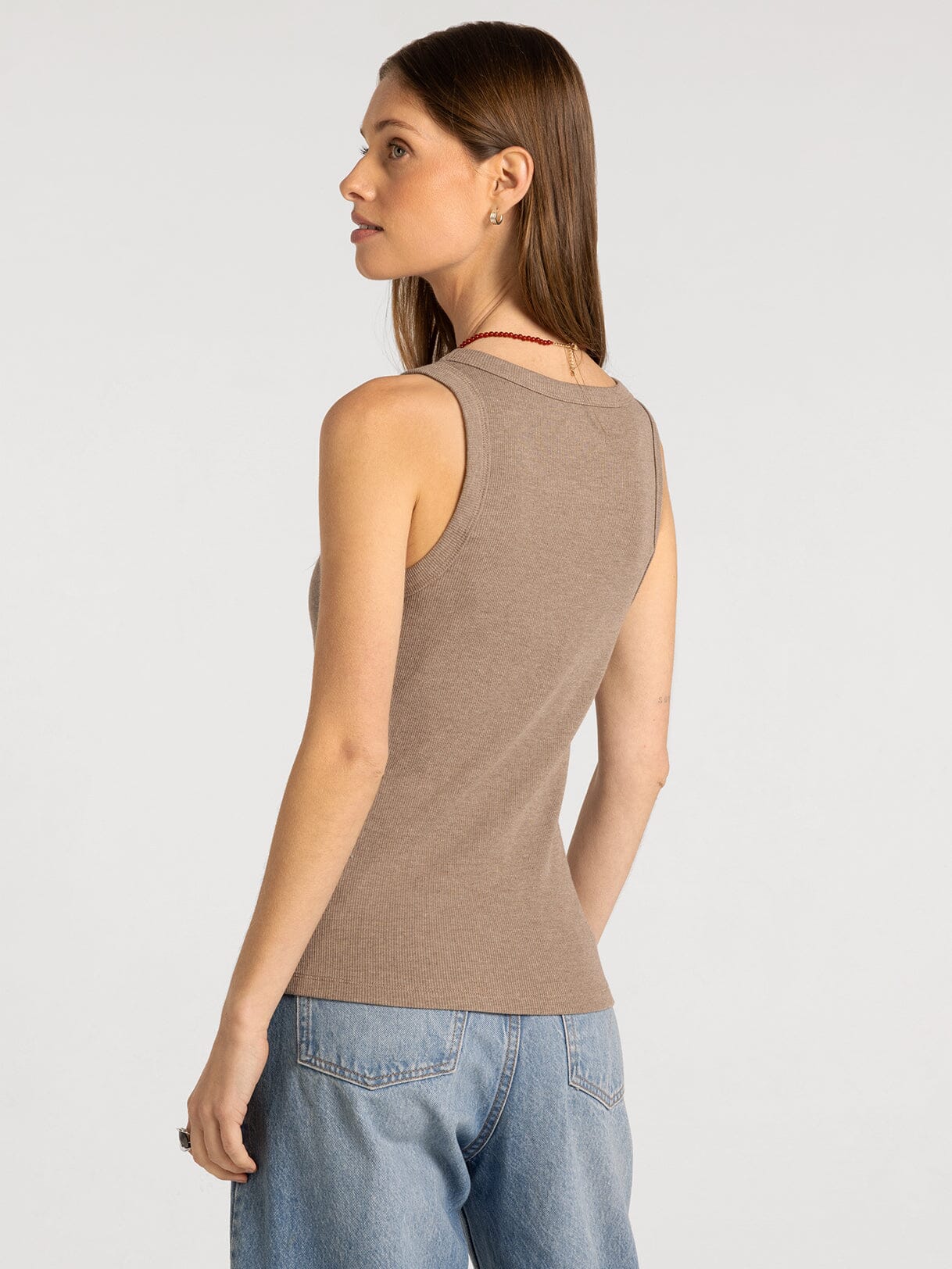 Edlin Tank Heathered Ash Brown