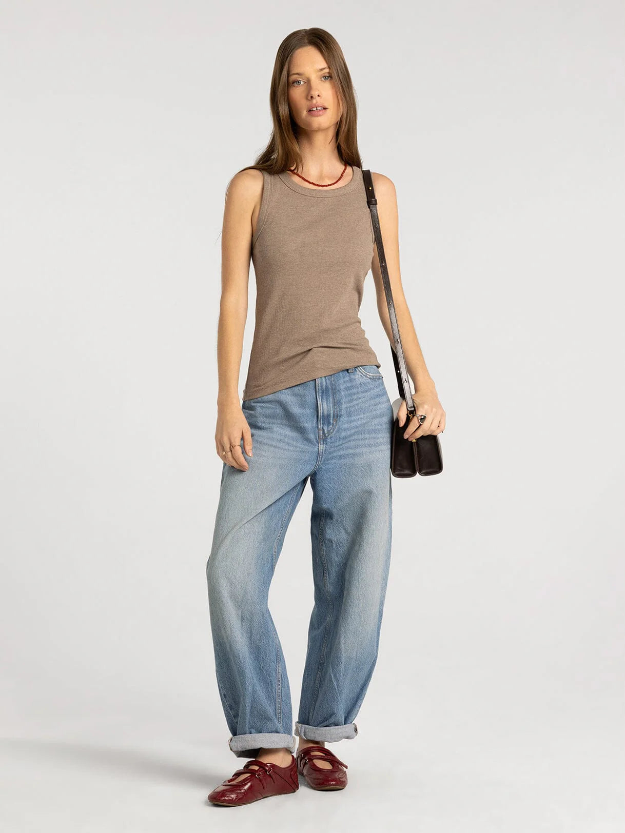 Edlin Tank Heathered Ash Brown