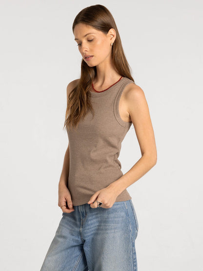 Edlin Tank Heathered Ash Brown