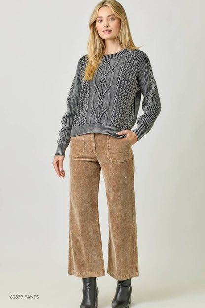 Oaklyn Washed Cable Sweater