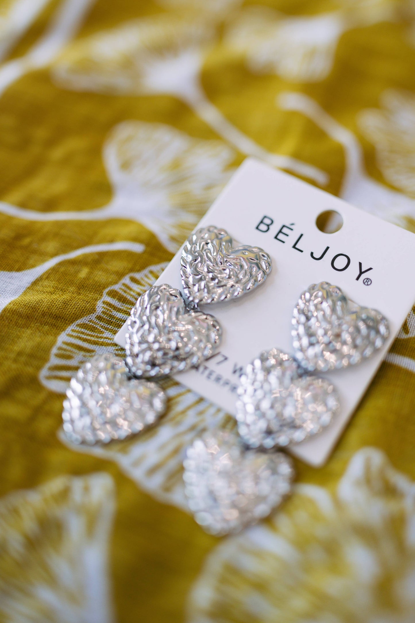 Evian Textured Heart Earrings