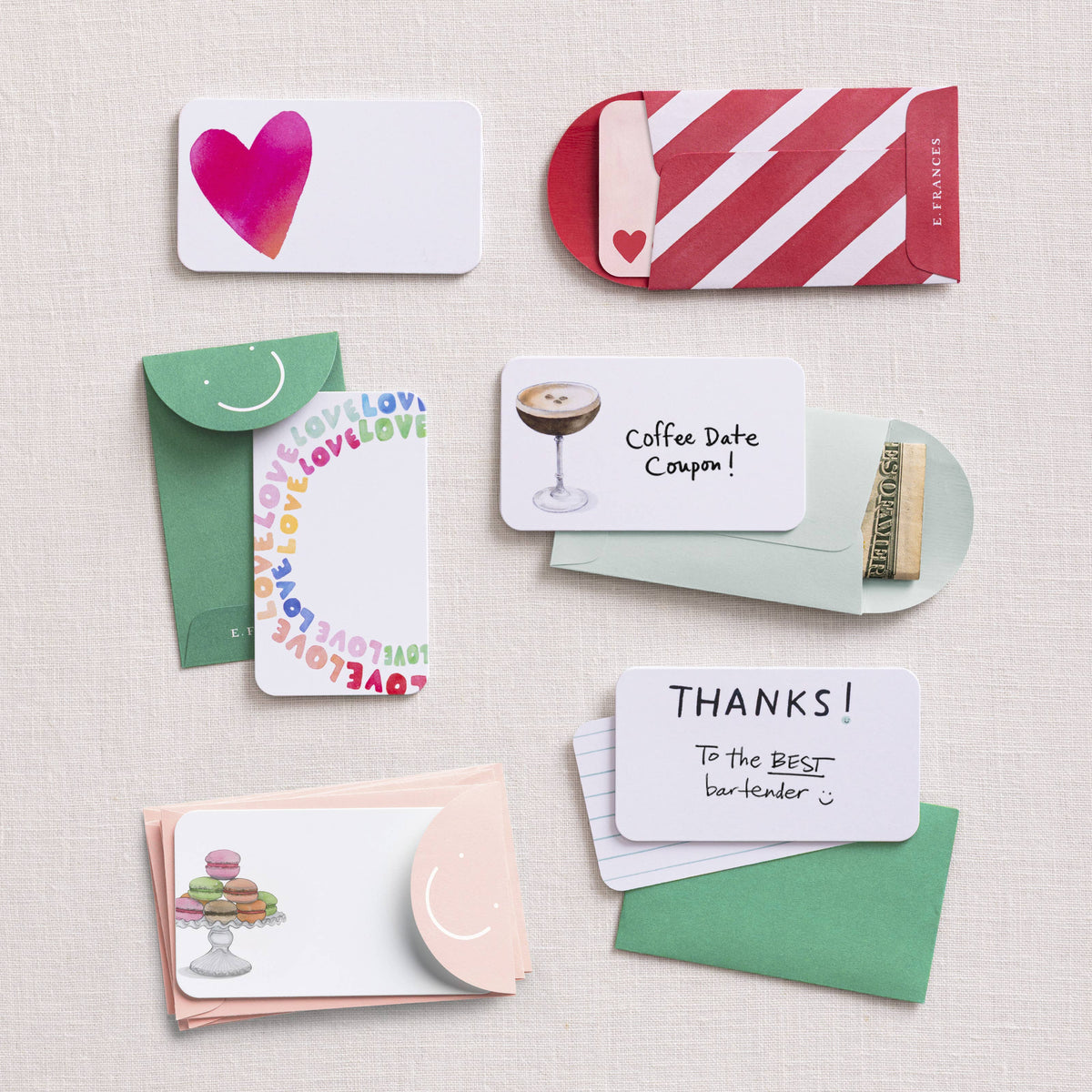 Little Notes® Mini Envelopes– Candy Cane Stripe