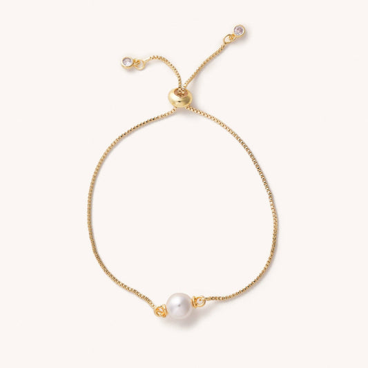 Nikki Smith Presley Golden Pearl Slider Bracelet