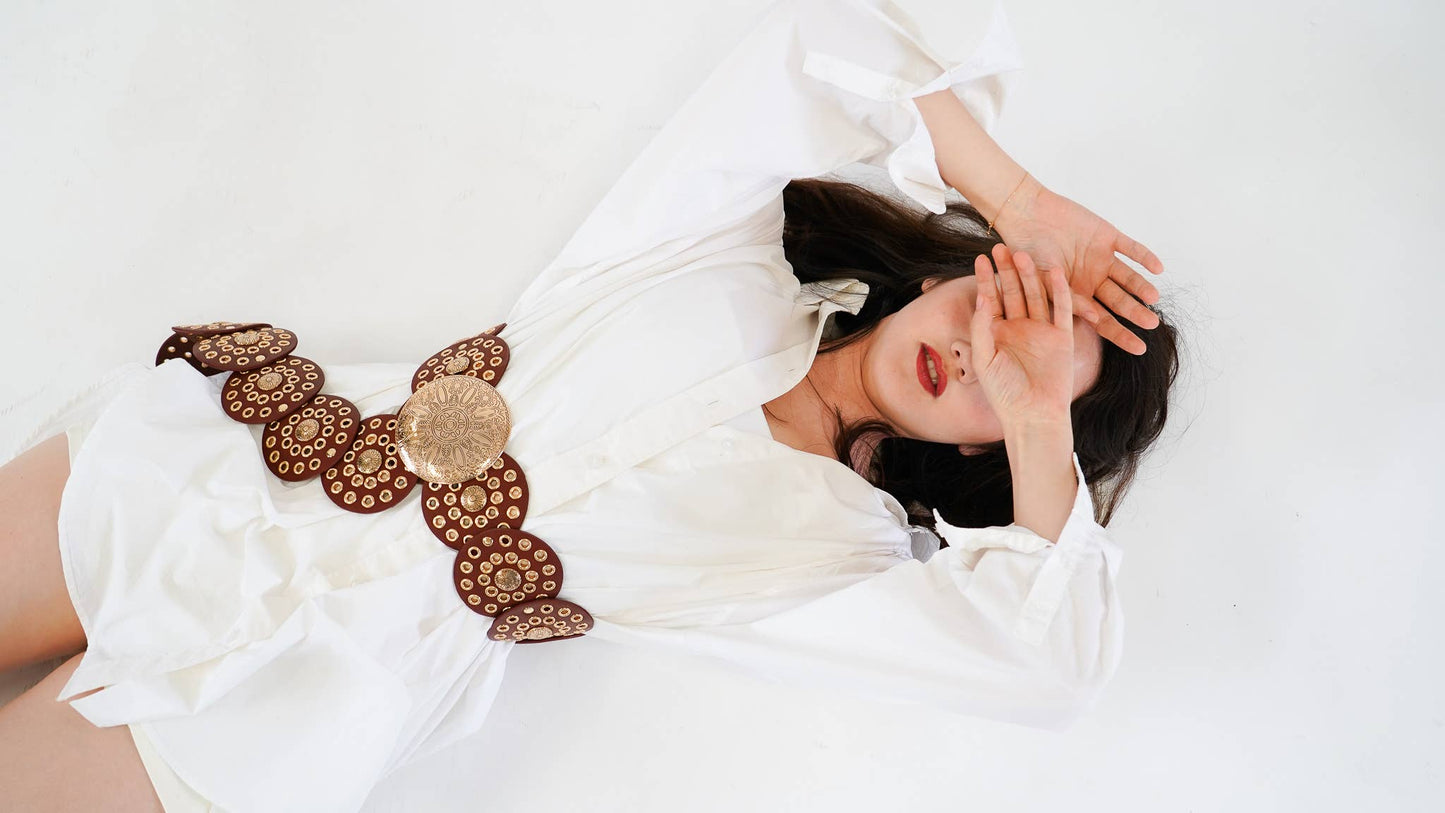 Wide Western Disc Belt with Grommets